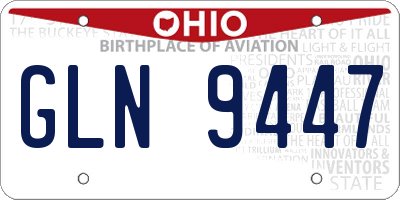 OH license plate GLN9447
