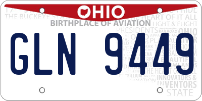 OH license plate GLN9449