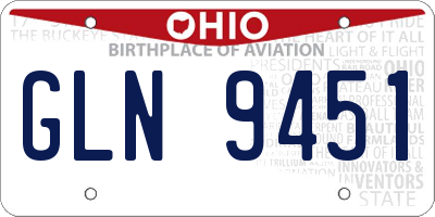 OH license plate GLN9451