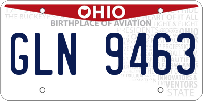 OH license plate GLN9463