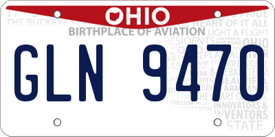 OH license plate GLN9470