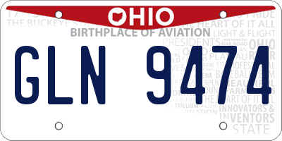 OH license plate GLN9474