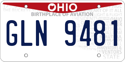 OH license plate GLN9481