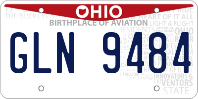 OH license plate GLN9484