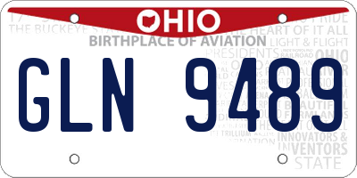 OH license plate GLN9489