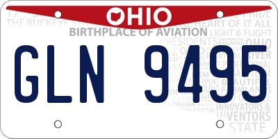 OH license plate GLN9495