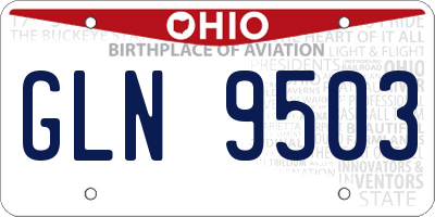 OH license plate GLN9503