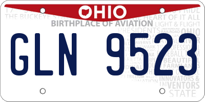 OH license plate GLN9523