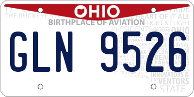 OH license plate GLN9526