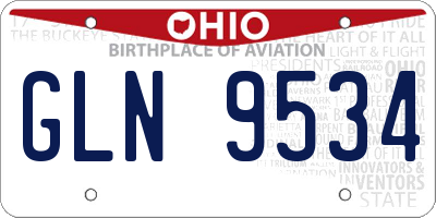 OH license plate GLN9534