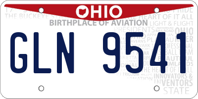 OH license plate GLN9541