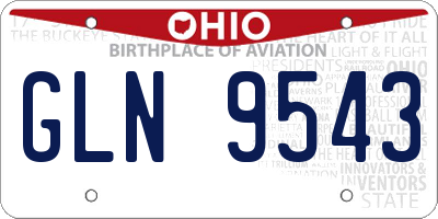 OH license plate GLN9543