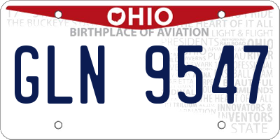 OH license plate GLN9547