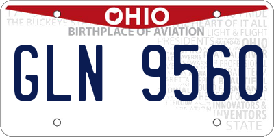 OH license plate GLN9560