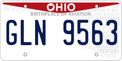 OH license plate GLN9563