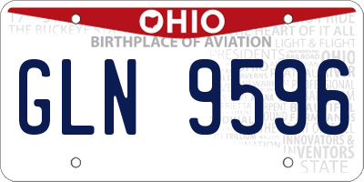 OH license plate GLN9596