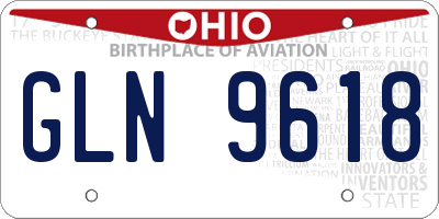 OH license plate GLN9618