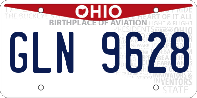 OH license plate GLN9628