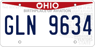 OH license plate GLN9634