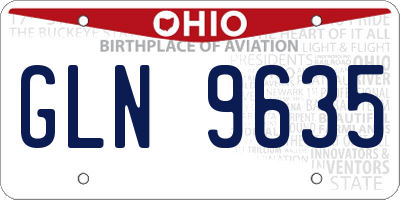 OH license plate GLN9635
