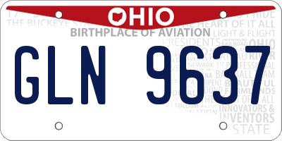 OH license plate GLN9637