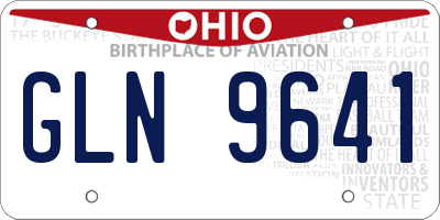 OH license plate GLN9641