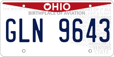 OH license plate GLN9643