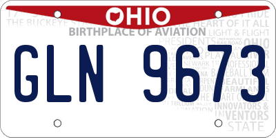 OH license plate GLN9673