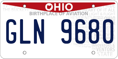 OH license plate GLN9680