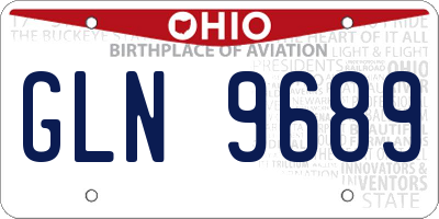 OH license plate GLN9689