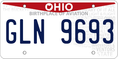 OH license plate GLN9693