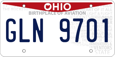 OH license plate GLN9701