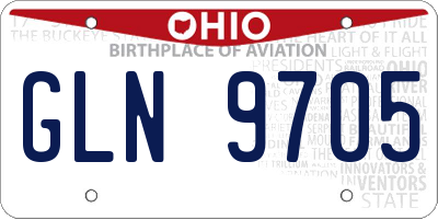 OH license plate GLN9705