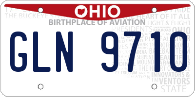 OH license plate GLN9710