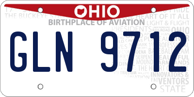 OH license plate GLN9712