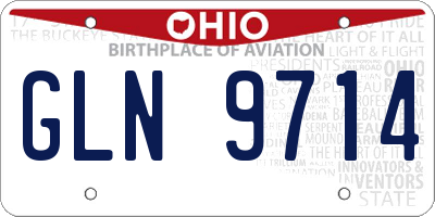 OH license plate GLN9714