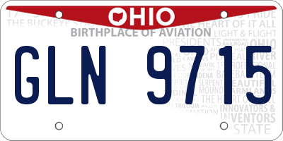 OH license plate GLN9715
