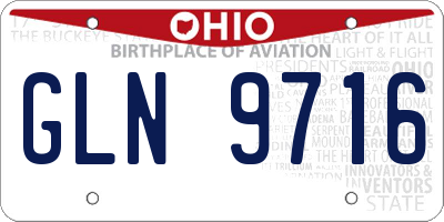 OH license plate GLN9716