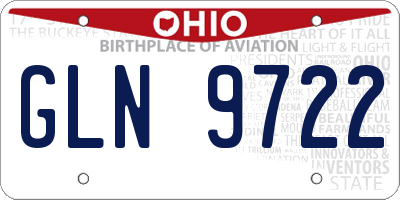 OH license plate GLN9722