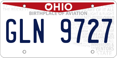 OH license plate GLN9727