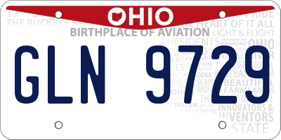 OH license plate GLN9729