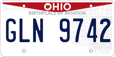 OH license plate GLN9742