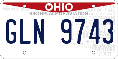 OH license plate GLN9743