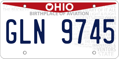 OH license plate GLN9745