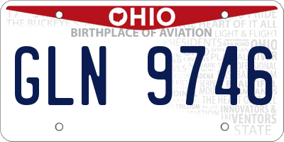 OH license plate GLN9746