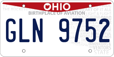 OH license plate GLN9752