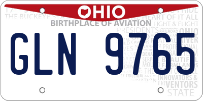 OH license plate GLN9765
