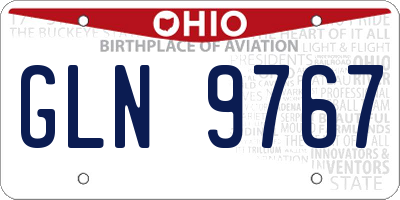 OH license plate GLN9767