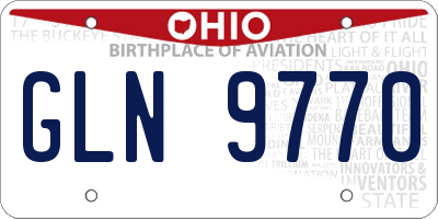 OH license plate GLN9770