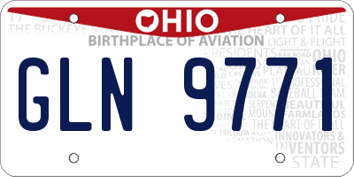 OH license plate GLN9771